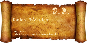 Dodek Márton névjegykártya