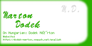 marton dodek business card